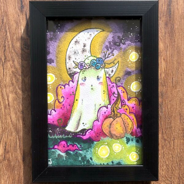 Illustration originale Petit fantôme d'Halloween