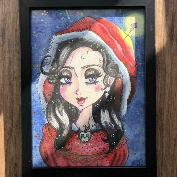 Illustration originale Blanche-Neige de Noël