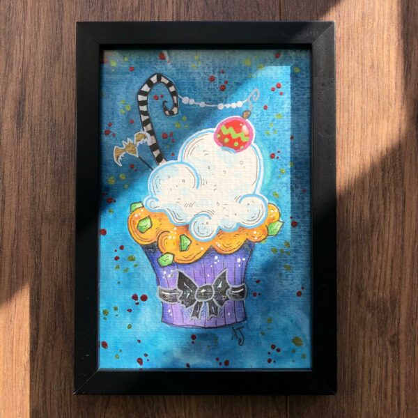 Illustration originale Cupcake de Noël