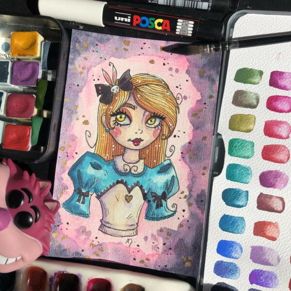 Illustration originale Alice d'après le conte de Lewis Carroll