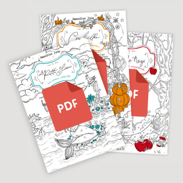 Collection : Trio - PDF de coloriage par Amandine Jung